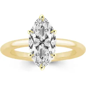 2CT Elongated Marquise Cut Engagement Ring,Simulated Promise Ring,925 Sterling Silver 18K White/Yellow Gold Plated Ring princess cut ring halorings