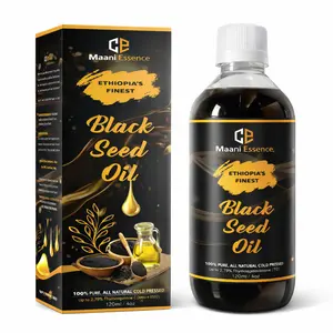 120ML Ethiopian Black Seed Oil  Cold Pressed Nigella Sativa Producing Black Cumin Seed Oil, Unrefined & Non-Filtered, High TQ Up to 4.64% – Supports Immune System, Digestion & Joints