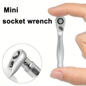 Compact 72-Tooth Mini Ratchet Wrench, Socket Wrench, Quick Release Adjustable Combination Tool, Portable Design for Small Spaces, Silver Color
