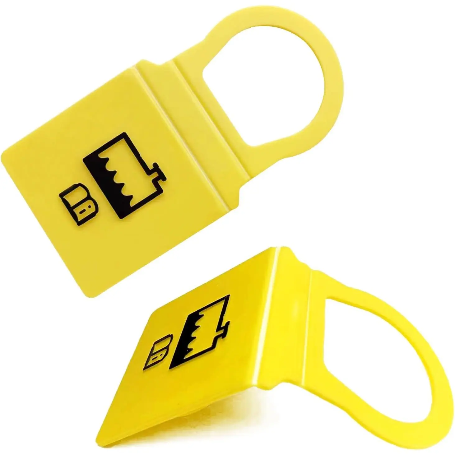 2 Pack Durable Construction Engine Coolant Reservoir Cap, Yellow Cap Compatible with Chrysler, Dodge, Jeep, Ram, Replaces 55111074 AA, 55111074 EU, 52079331, 54201
