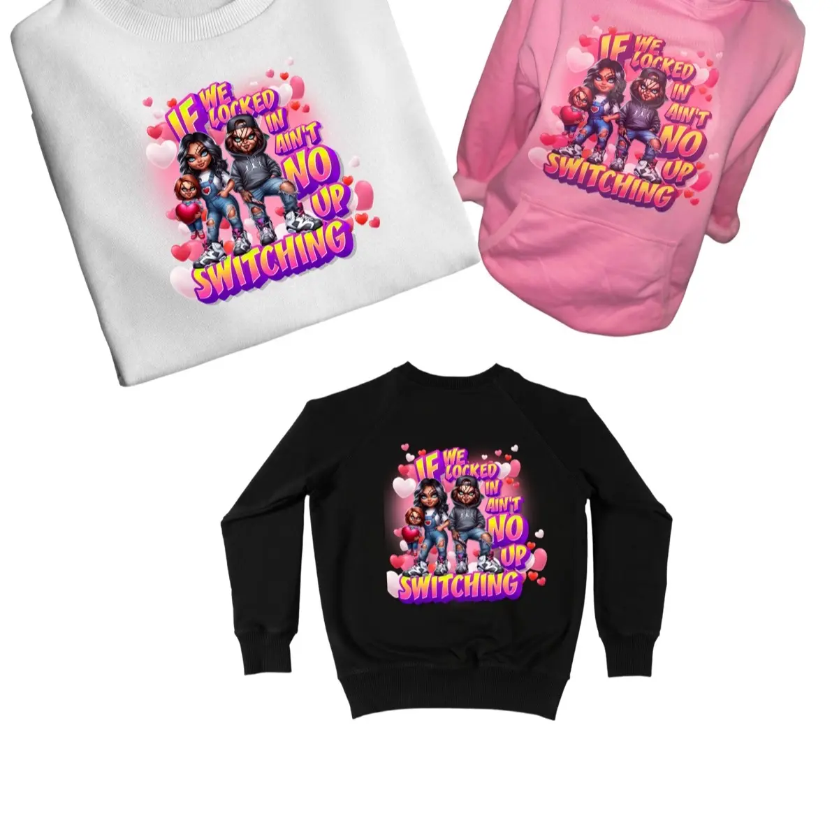 Chucky crewneck and hoodie set