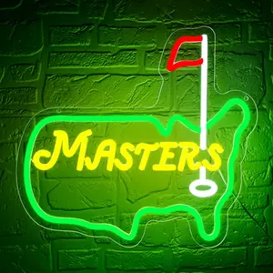 Master Neon Sign for Wall Decor Golf Neon Light Dimmable LED Light Up Sign for Man Cave Golf Course Gym Club Bedroom Office Park Party Club Decor Birthday Gifts