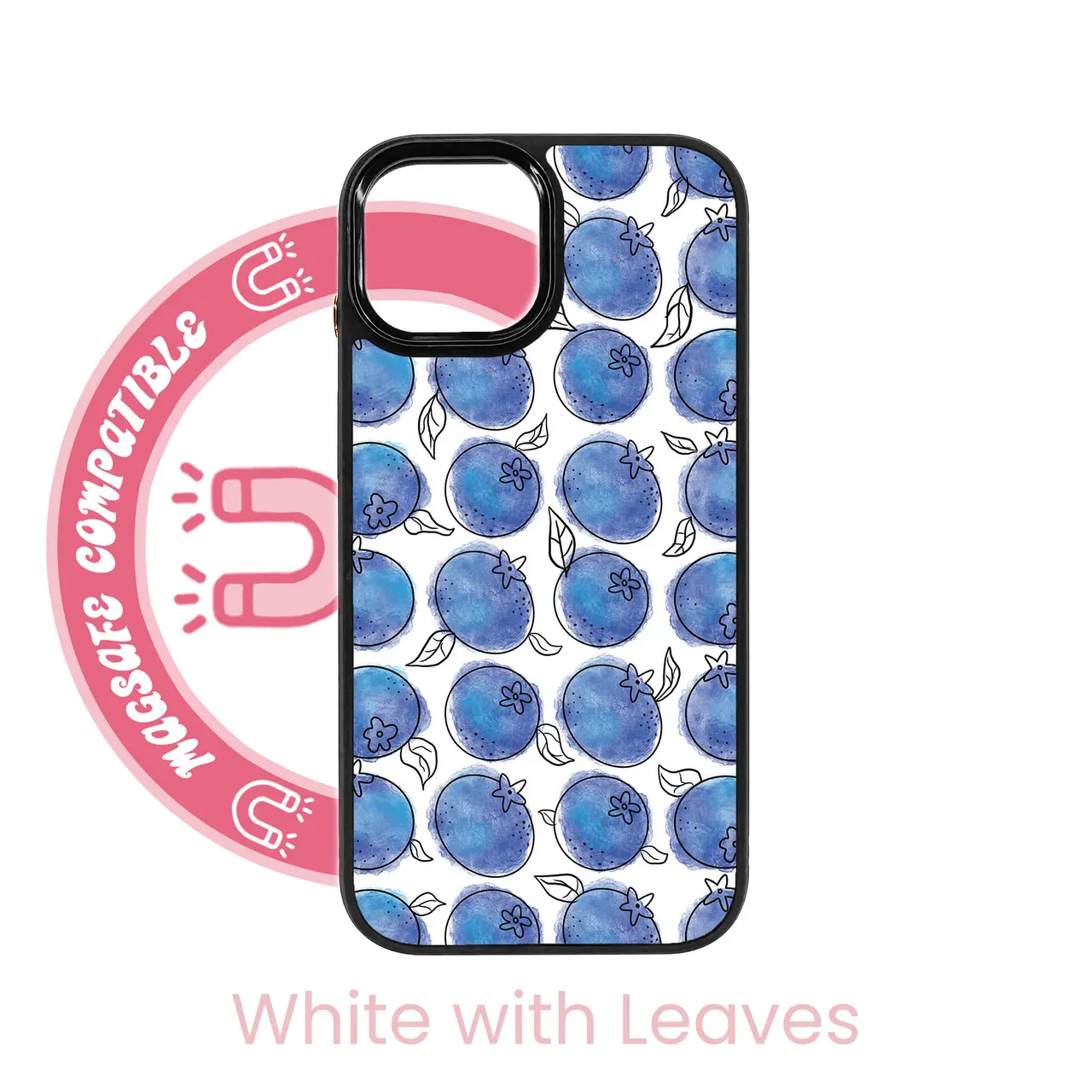 abbyrose Blueberry Doodles iPhone Case with magnet