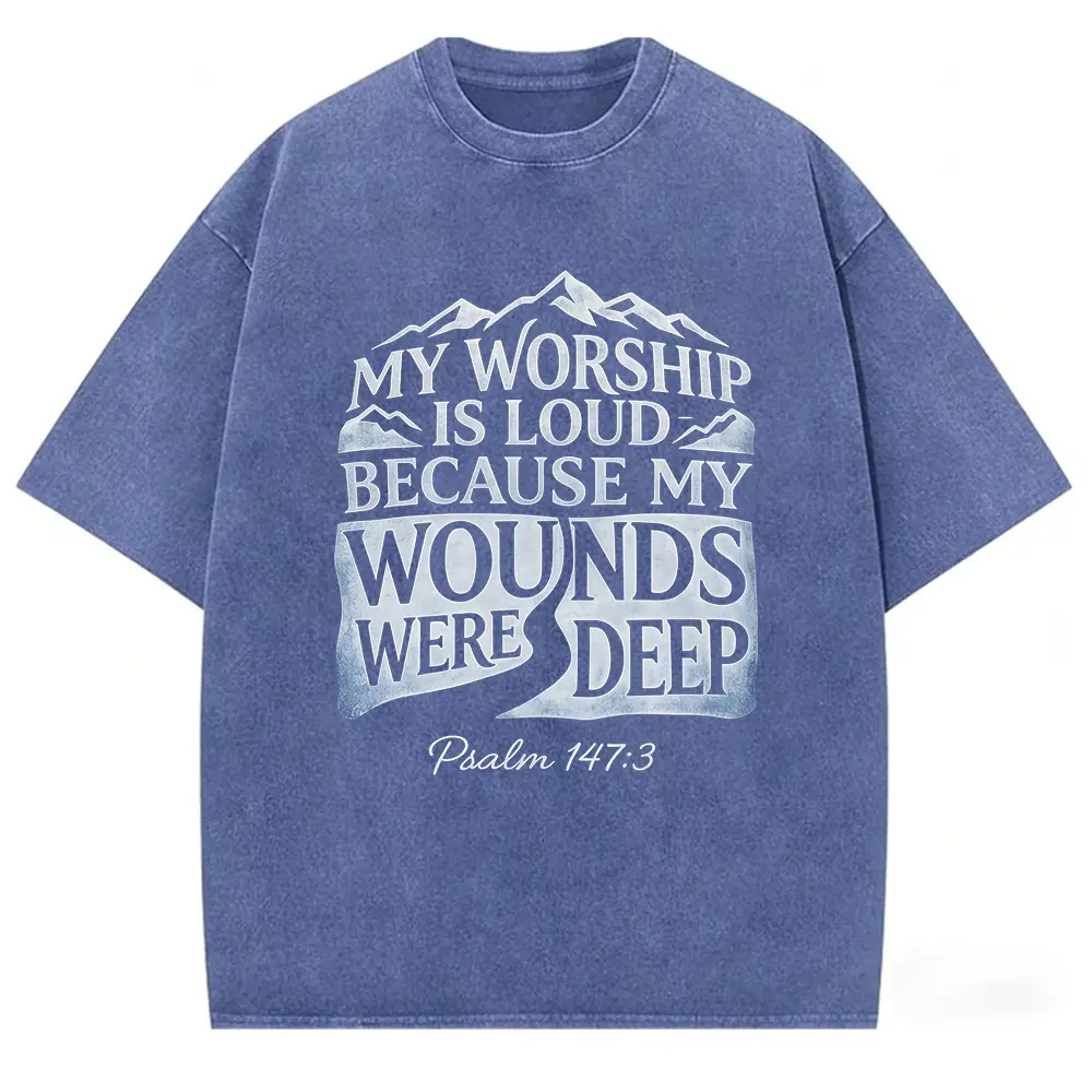 Washed T-shirt-Blue