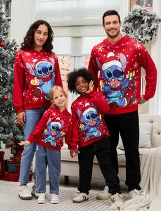 PatPat Disney Stitch Family Easter Hoodies Comfy Long Sleeve Pullover with Ribbed Cuffs Festive Matching Clothes for Holiday Photos，easter