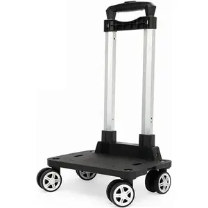 Backpack Trolley - 4 Wheels Folding Compact Lightweight Luggage Cart, Travel Trolley for Bags/Lunch Backpack/Golf Bag (4 Wheels)