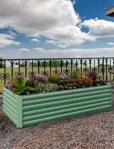 Steel Raised Garden Bed 6x3x2 ft,Metal Deep Root Planter Box for Vegetables Flowers Herbs,Large Oval Garden Planting Bed,Easy Assembly
