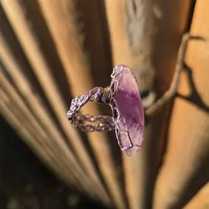 Amethyst Hand Wrapped Ring