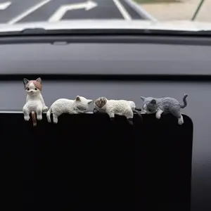 Decoration Creative Sleeping Cat 4Pcs Cute Kitten Decoration Gifts NONE