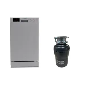 360 Stand 18-in Stainless Steel E-Star Dishwasher - 10-Place Setting, Quiet Operation, 110V Plug, ADA Certified + 3/4 HP Garbage Disposer (Models SB 1840 + GD 075), 18 Inch