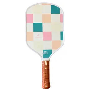 Picklefab Pickleball Paddles for Women - Checkered Pickle Ball Paddle - Cute Girly Checkers Pickleball Racket Design with Textured Fiberglass Surface - 8oz, 16mm Core, 16.5" Length - Luxury Gift for Women