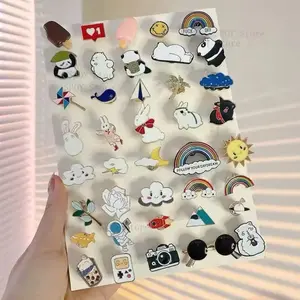 10/Cute Random Badges Personalized Badge Fashion Pins Accessories For Cartoon Clothes Bag Metal PinsSet Brooches Accessory