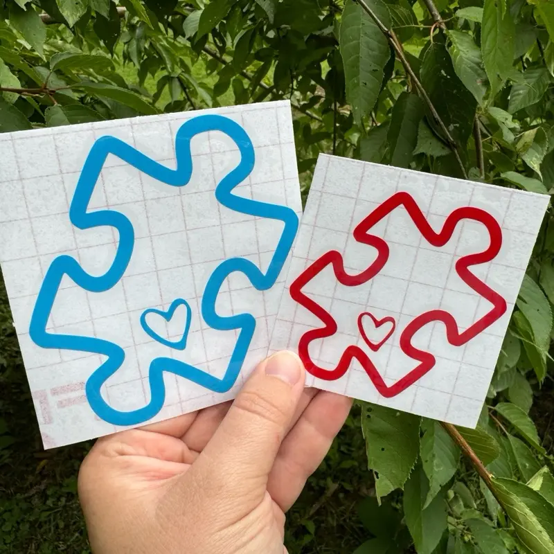 Autism Awareness Puzzle Heart Car Sticker - Easy-Apply Waterproof Vinyl Sticker for Cars, Multi-Size, Multi-Color, Smooth Surfaces, Vehicle Exterior, Truck Windshields, Vinyl Stickers
