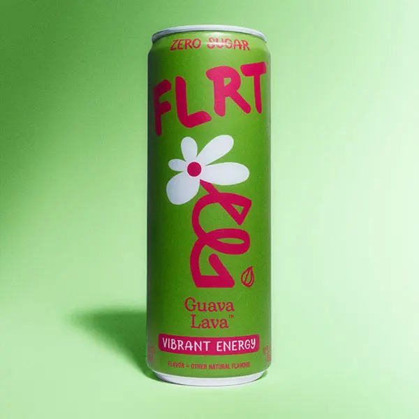 FLRT Energy, Guava Lava, Clean Energy, Sugar-Free Energy Drink, 12 Fl Oz Can