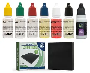 Gold Silver Jewelry Acid Testing Kit 9K 10K 14K 18K 22K Sterling 999 925 w/ Scratch Stone Tester Test Scrap Neutralizer