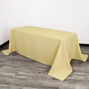 90 x 132 inch Polyester Rectangular Tablecloth Pastel Yellow