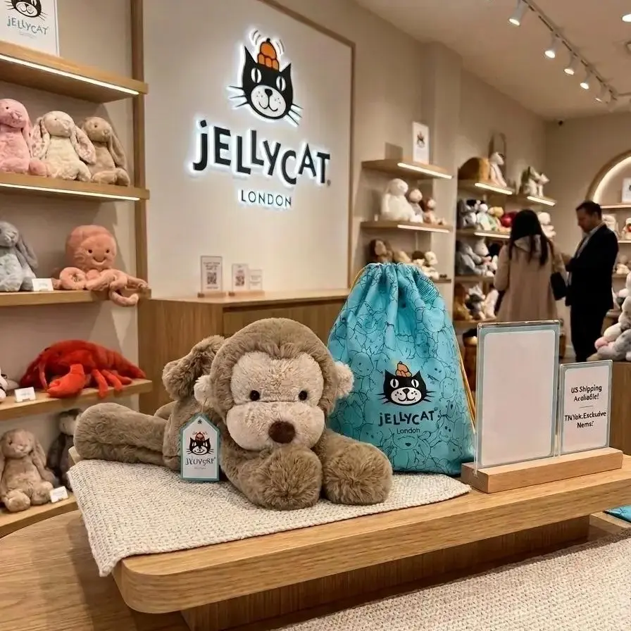 Jellycat Smudge Monkey Plush - Ultra-Soft Lying Stuffed Monkey, Collectible Plushie for Cozy Cuddles & Gifting