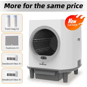 Dreamcat Household Smart Hands-Free Self-cleaning Cat Litter Box, Large-Capacity, Odor-Free, APP Control, Multi-Cat Home, Modern Design, Cat companion, Feces Killer, automatic kitty litter box, pet stuff.