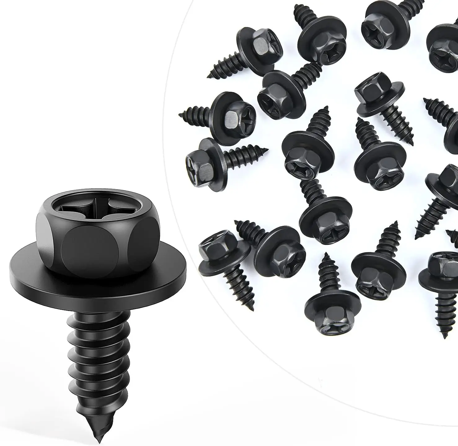 Nilight 25-Piece Hex Head Body Screws & Bolts, 6mm Hole Fit Automotive Replacement (90159-60498) for Truck Bumper Cover, Splash Shield, Toyota Avalon Camry Corolla Scion Lexus
