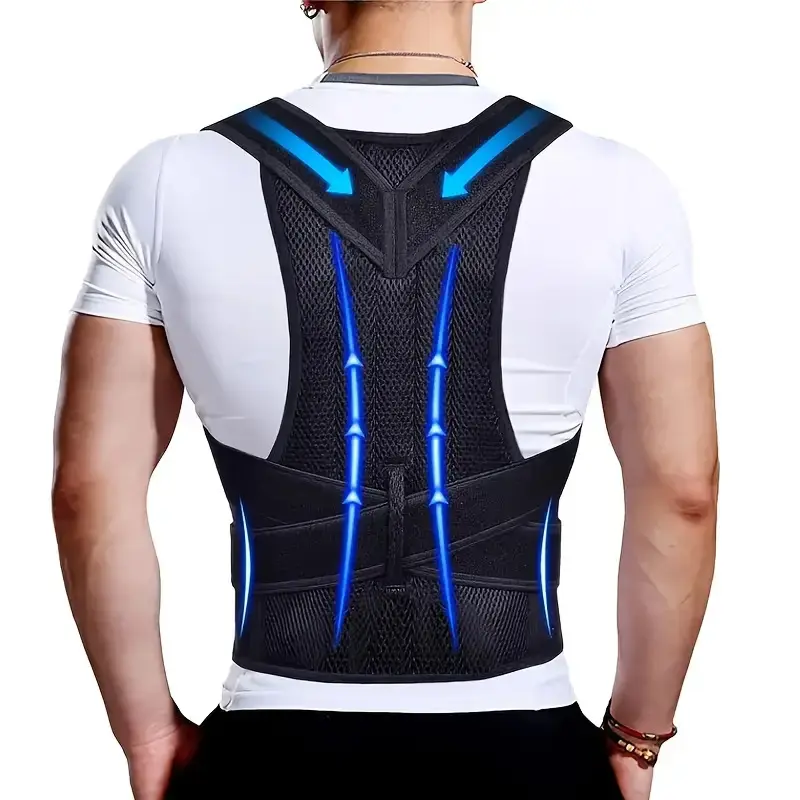 OLLAS Adjustable Back Support for Men & Women |       Upper and Lower Back Stabilization with Waist Stability, Breathable Mesh Design |       Casual Posture Corrector