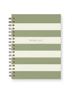 Green Striped Book Log Journal
