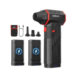 GOOLOO F5 Compressed Air Duster, Dual Removable Batteries, 180,000RPM Electric Air Duster, 3-Gear Adjustable Mini Handheld Leaf Air Blower Cordless for Car Detailing, PC, Keyboard, Snow Cleaning