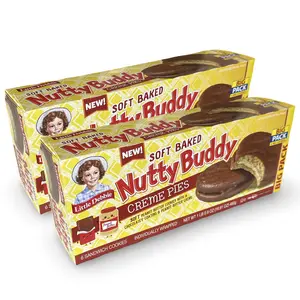 Little Debbie 2x Nutty Buddy Peanut Butter Cookie Cream Pies, Family Packs