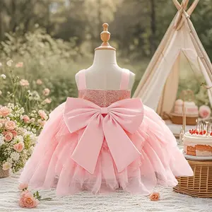3038 girl pink sweet dress sweet everyday dress princess dress suitable for birthday photo shoot birthday gift