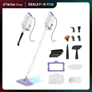 [SummerWins]Steam Mop 12-in-1 Floor Cleaner with Detachable Handheld Steamer for Walls, Grout, Floors, Tiles, Carpets & Grease. Includes Multi-Function Accessories Cleaning Tools Cleaning Set