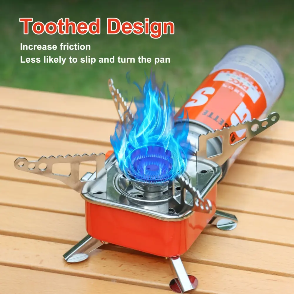 Camping Stove, Backpacking Stove, Foldable, Portable, Lightweight, Piezo Ignition, Single Burner Adjustable, Premium Mini Powerful and Stable Camp Stove for Hiking Picnic