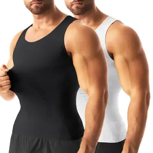 CATTIBOR 1/2/3/4 Pack Menswear Solid Compression Vest Body Shaper ,Men Tummy Control Sleeveless Running Workout Fitness GYM Tank Tops Shirts Menswear GYM Shirts,Back to School Outfits,Boys Underwear,Men Sport Underwear For All Seasons