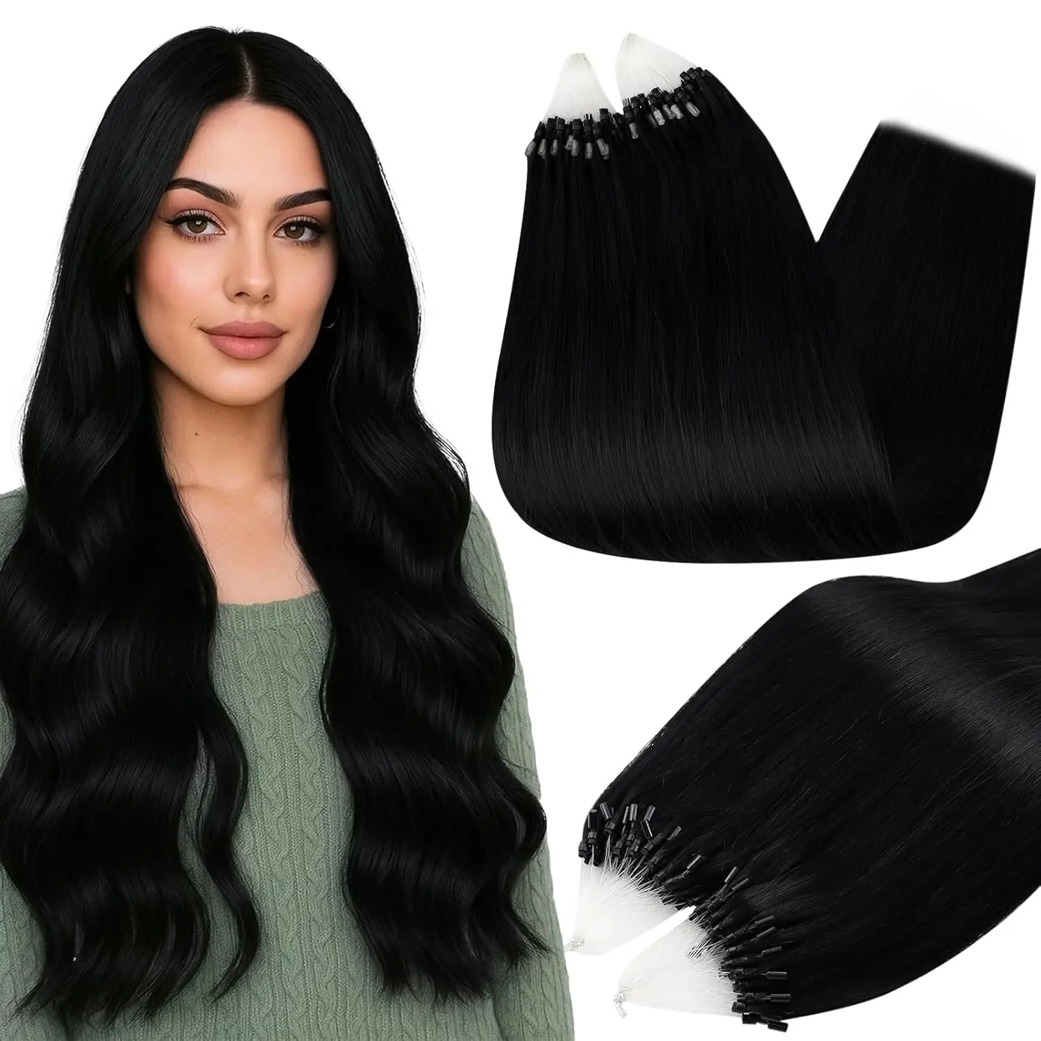 Full Shine Micro Hair Extensions 50 Gram 1g/s Microloop Human Hair Extensions Natural Straight Heat Resistant Seamless Blend Comfortable Lightweight 14inch-24inch 1g/s 50g/50s #TikTokShopDealsforYouDays #SummerWins #SummerVibes