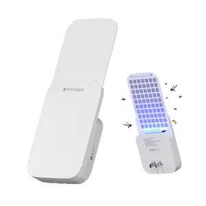 Mosalogic Fruit Fly Traps for House Use Gnat Trap Flying Insect Trapper Plug-in Mosquito Killer Indoor Gnat Moth Catcher Fly Tapper with Night Light UV Attractant Catcher for Home Office