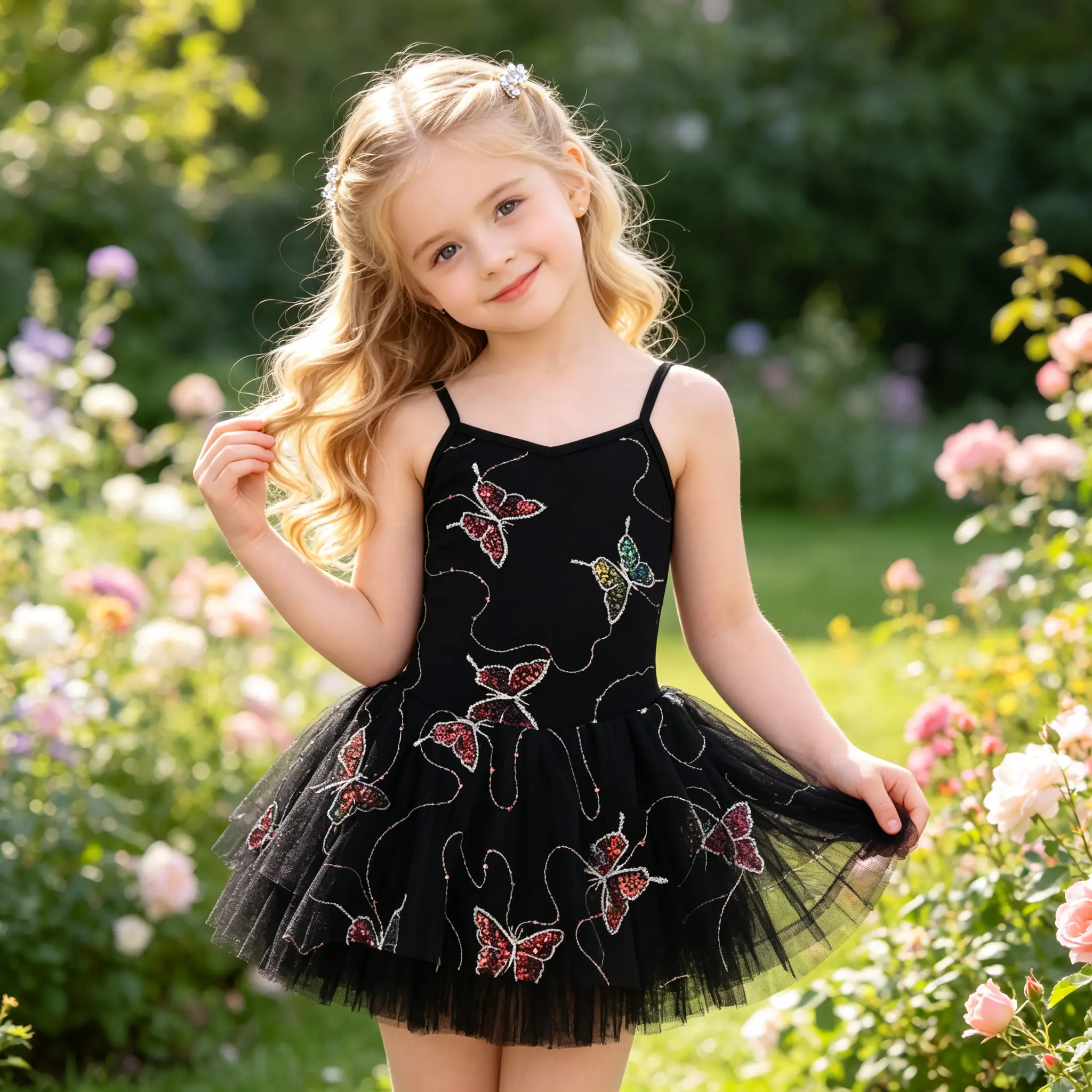 Girls Butterfly Sequin Camisole Ballet Tutu Leotard, Toddler Sparkly Tulle Skirted Gymnastics Dance Dress Ballerina Costume