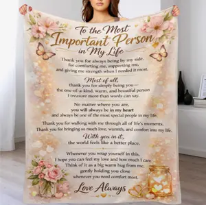To the Most Important Person in My Life Blanket Soft Plush Romantic Throw Blanket Gift for Wife Girlfriend Women Birthday Anniversary Christmas