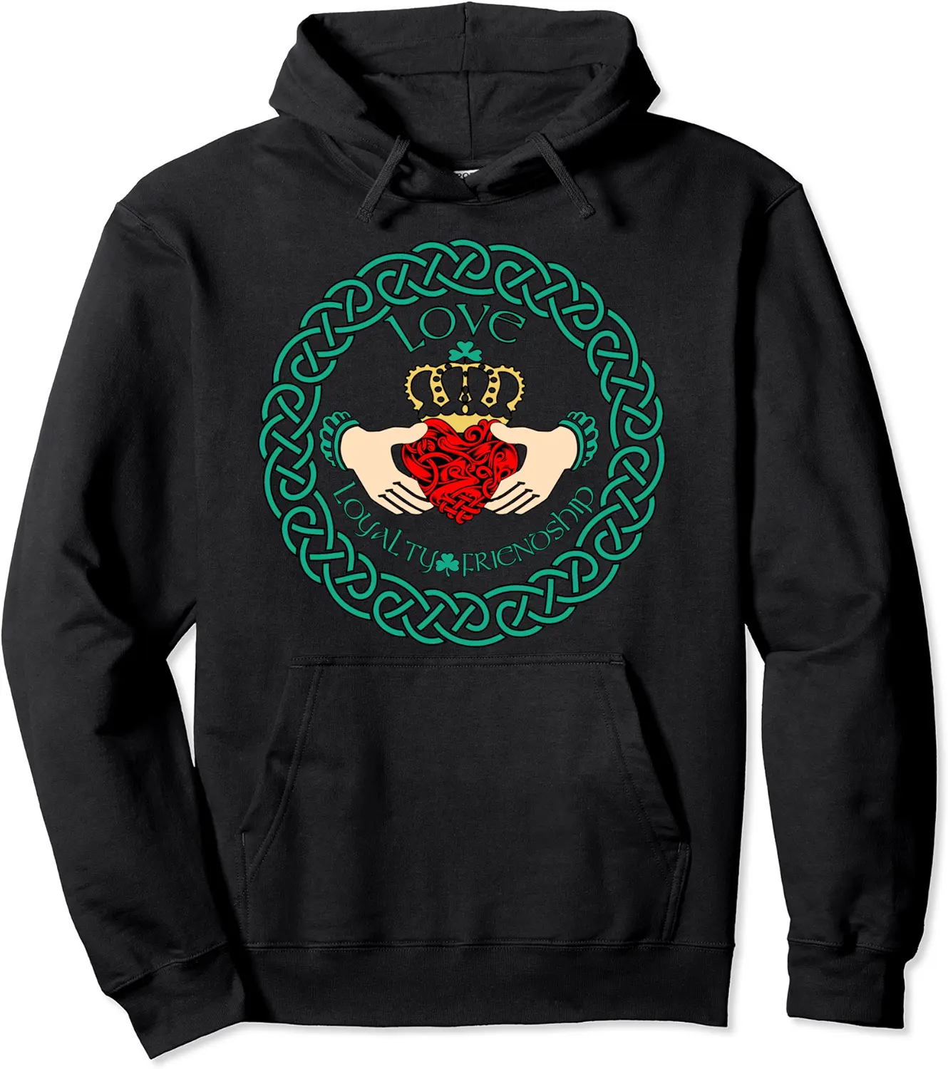 Irish Claddagh Ring Love Loyalty Friendship Celtic Pattern Pullover Hoodie - Keylamartine Shop 88B08PRBY48V