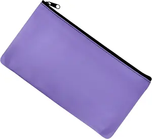 1 count  Bag with Zipper, 11x6 Inches  Wallet, Check Wallet, Receipt Organizer, Zippered Pouches for  Check Receipt  (Purple)