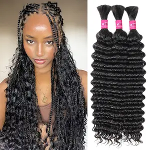 Onemore Deep Wave Bulk Human Hair For Braiding Unprocessed Bulk Human Hair Extensions No Weft P 4 27 Highlight Deep Wave Human Hair Bulk For Braiding