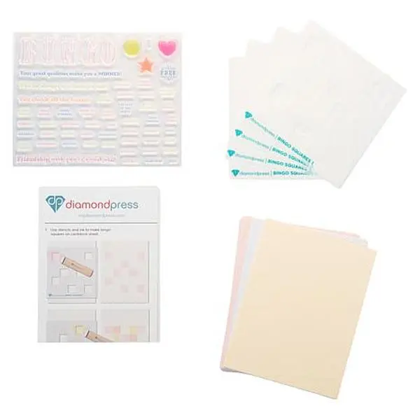 Crafts & Sewing Diamond Press Bingo Card Stamp and Stencil Kit