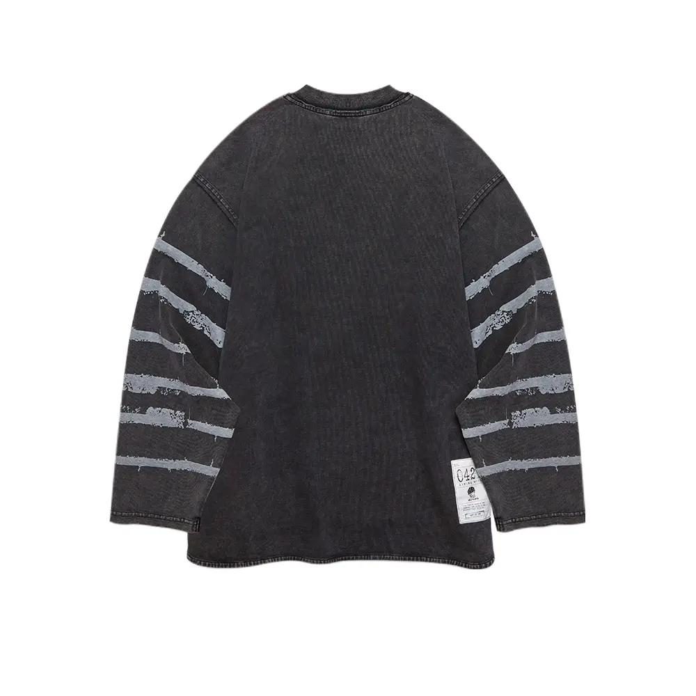 Hirono Living Wild-Scrapbook Thin Sweatshirt Washed Black - TikTok