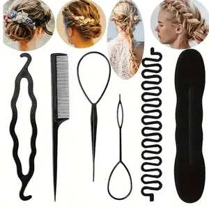Humwam 6PCS Portable Hair Styling Braiding Kit, DIY Updo & Ponytail Making Tools, Essential Daily Hair Decor