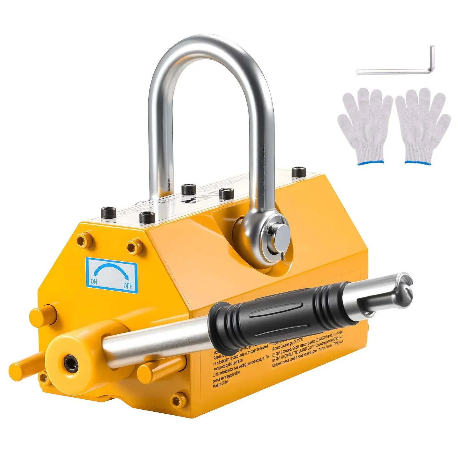 【SummerFinds】VEVOR Permanent Magnetic Lifter, 1320 lbs (600 kg) Capacity, Heavy-Duty N42 Neodymium Magnet with Chrome-Plated Release Button, Steel Hook, High Security, 2.0 Security Factor, for Engineering, Mining