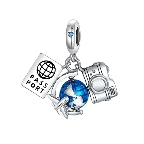 Airplane Passport Earth Charm