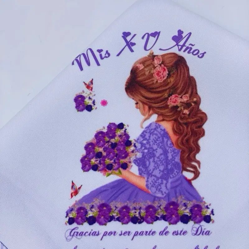 12pcs Quinceanera Favor Custom Multipack Packaged Printed Tableware Napkins - Quinceanera Party Supplies, Custom Napkins, Multipack Napkins