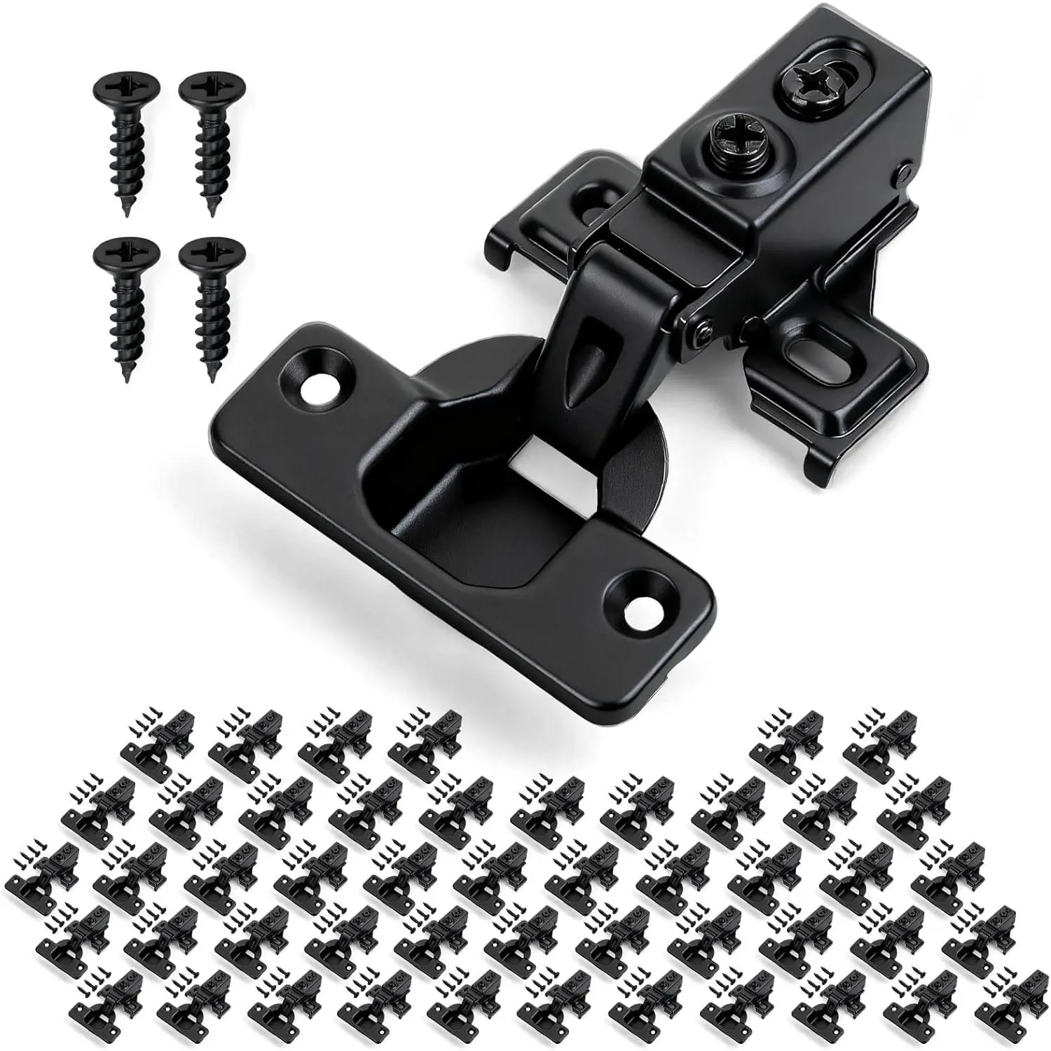 50 Pack (25 Pair) Soft Close Cabinet Hinges, 1/2 Overlay Soft Close Hinges for Kitchen Cabinet, Stainless Steel, Built-in Damper, 100  Opening Angle, 6 Way Adjustment