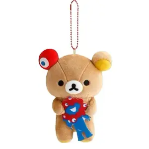 NEW  Sleeping Bag Rilakkuma Plush Doll Keychain creativity relax bear Korilakkuma Japanese Osaka Expo bear Backpack Charm Gift