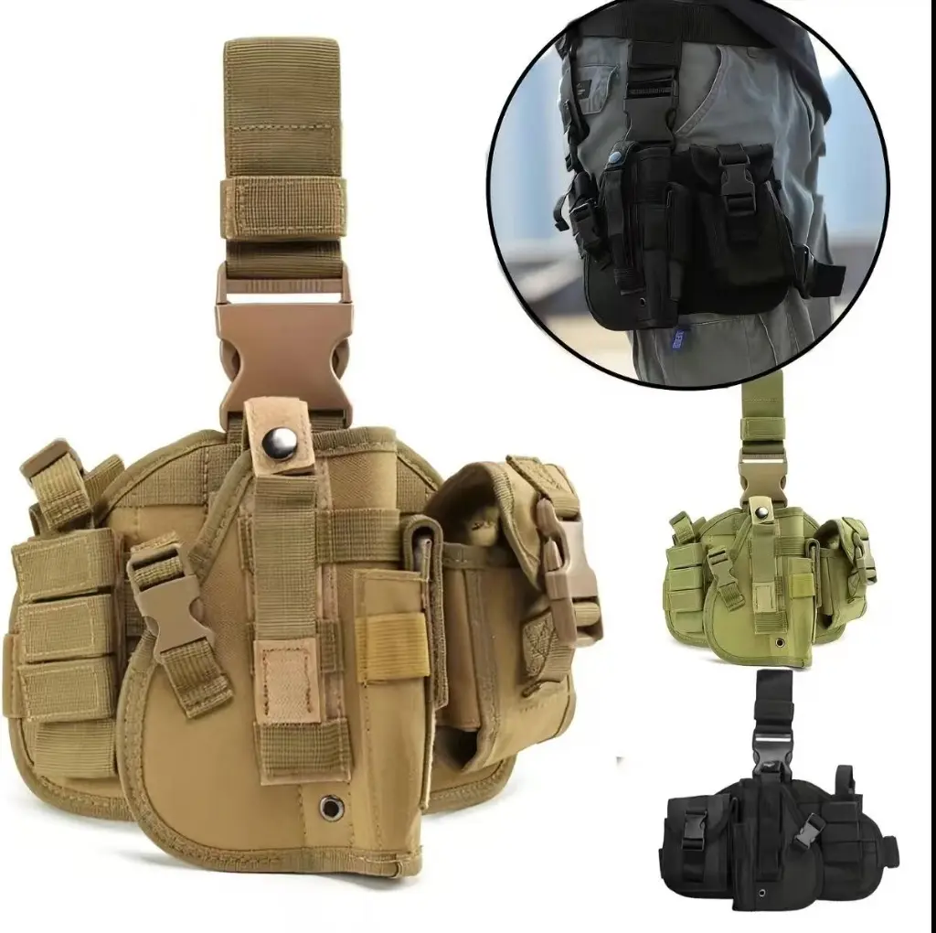 Adjustable Fixed Waterproof Universal Leg Holster, Pistol Pouch, Tactical Leg, Magazine, Durable Nylon Construction, Buckle Closure, Comfortable Desig Survival Kit
