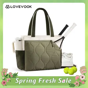 Sucipi Tennis Gym Bag for Women - Tennis Tote Bag Holds 2 Rackets with Shoe Compartment & Wet Pocket, Water-Resistant Duffel Bags fits up to 15.6" Laptop for Travel,SpringStatements