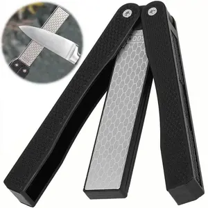 Foldable Diamond Knife Sharpener, 1 Count Double Sided 400/600 Grit Knife Sharpener, Knife Sharpening Tool for Home Kitchen, Portable Tool Accessories