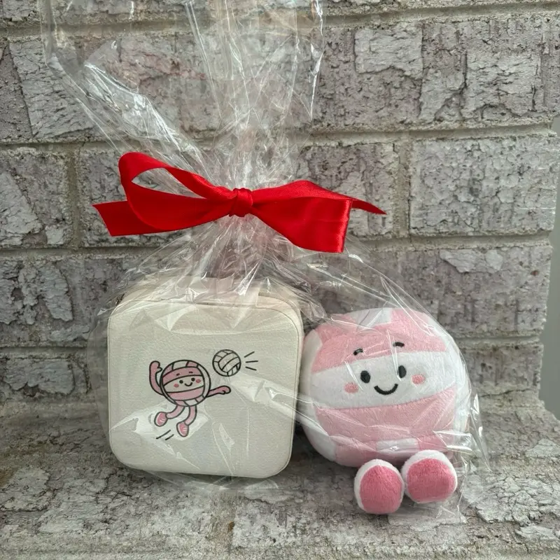 Volleyball Gift Bundle: Plush Volleyball with Adorable Character Design and Fun Volleyball Stickers.